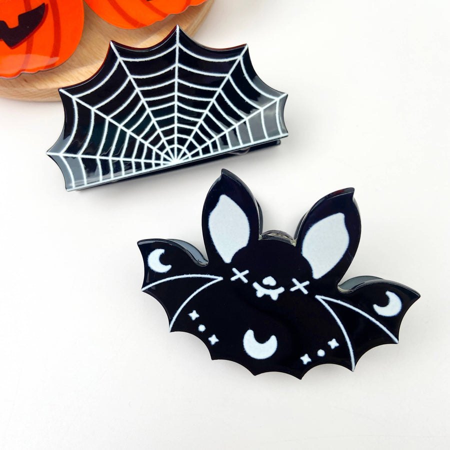 3" Halloween Cute Bat Hair Clips: Spider wed