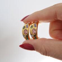 Load image into Gallery viewer, Mosaic Hoops | Multicolor Gem Hoops