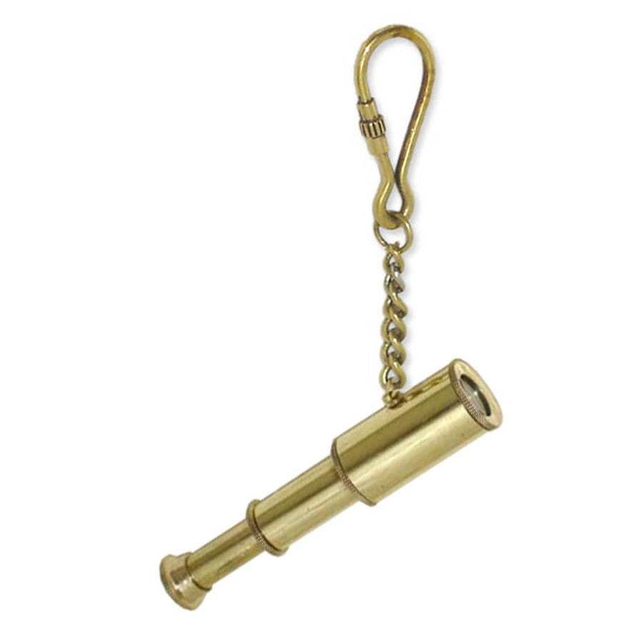 3" Polished Brass Telescope Keychain