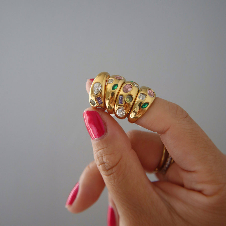 Mosaic Ring | Multicolor Gem Ring: 8