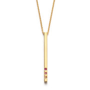 Gold Bar with Ombre Crystal Necklace: Earth