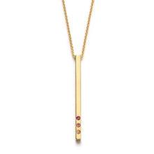 Load image into Gallery viewer, Gold Bar with Ombre Crystal Necklace: Earth