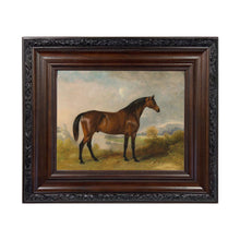 Load image into Gallery viewer, A Bay Hunter Framed Oil Painting Print on Canvas: Antiqued Gold / 8" x 10"