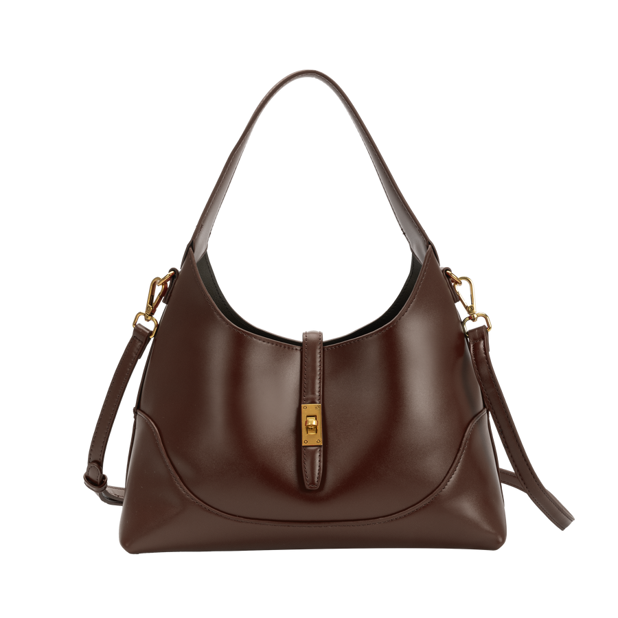 Caroline Espresso Recycled Vegan Shoulder Bag Pre-Order 9/30