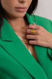 Lennon Multi Layered Gold Ring: 6
