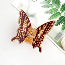 Load image into Gallery viewer, Realistic Butterfly Acrylic Printed Insect Hair Claw Clip: Yellow