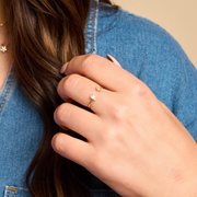 Rosie Dainty Crystal Adjustable Ring: 6/7