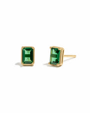 Emerald Studs: Gold