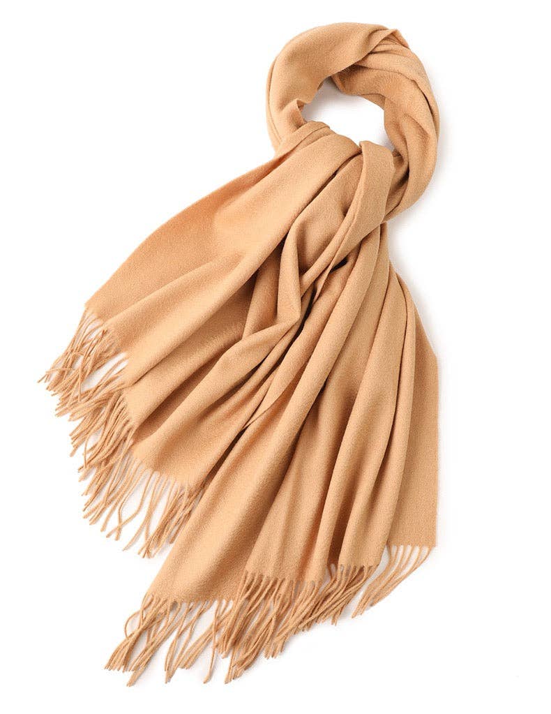 Oversized Cashmere Scarf: Camel