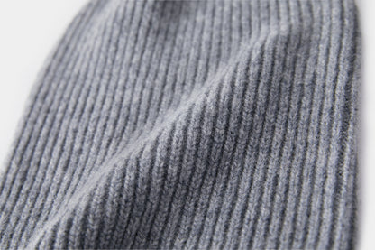 Grey Cashmere Wool Beanie: Grey
