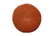 Velvet Round Handmade Pillow, Rust _ 16 Inch