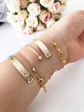 Load image into Gallery viewer, Gold Bangle Bracelet, Greek Evil Eye Jewelry, Evil Eye Charm Bracelet: Style 4