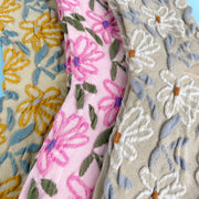 Sweet Flower Tube Socks: Yellow