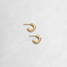 Load image into Gallery viewer, Bezeled Chunky Hoop Earrings: Gold