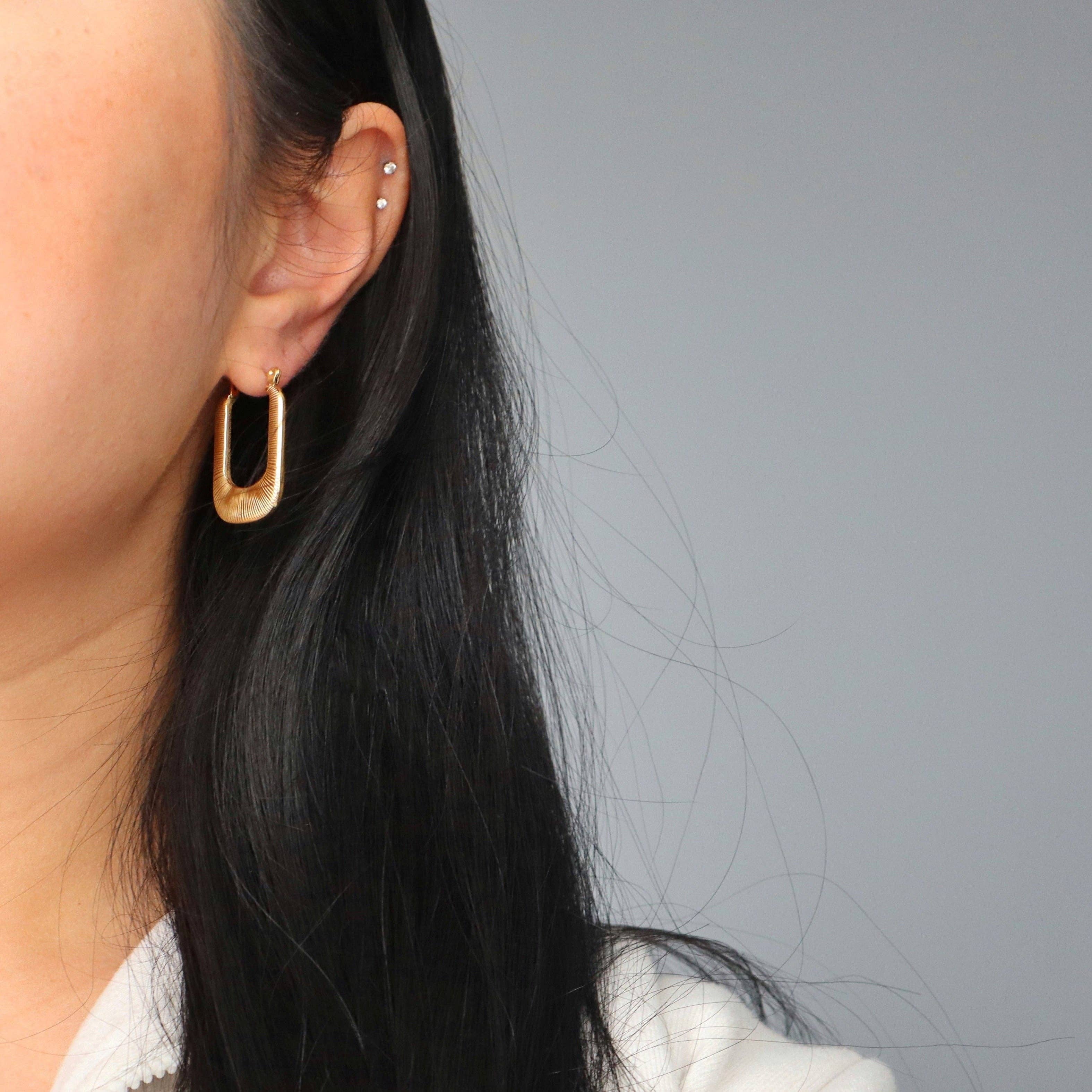 Luna Hoops | Gold Textured Hoops