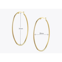 Load image into Gallery viewer, Hula Oval Hoops: Silver