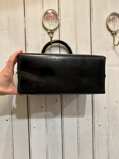 Black patent leather box bag *very rare*