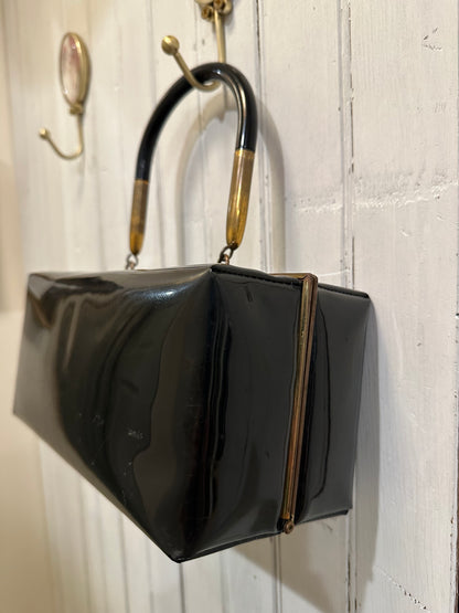 Black patent leather box bag *very rare*