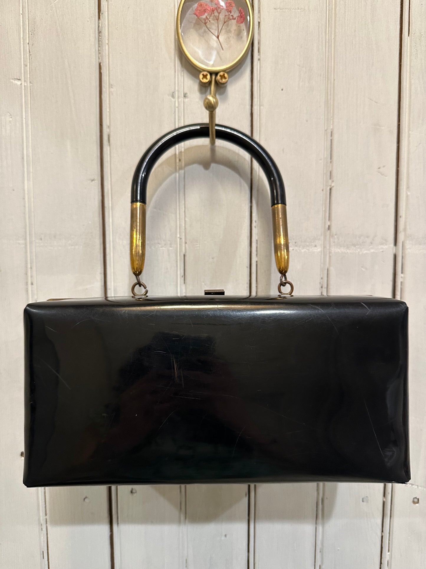 Black patent leather box bag *very rare*