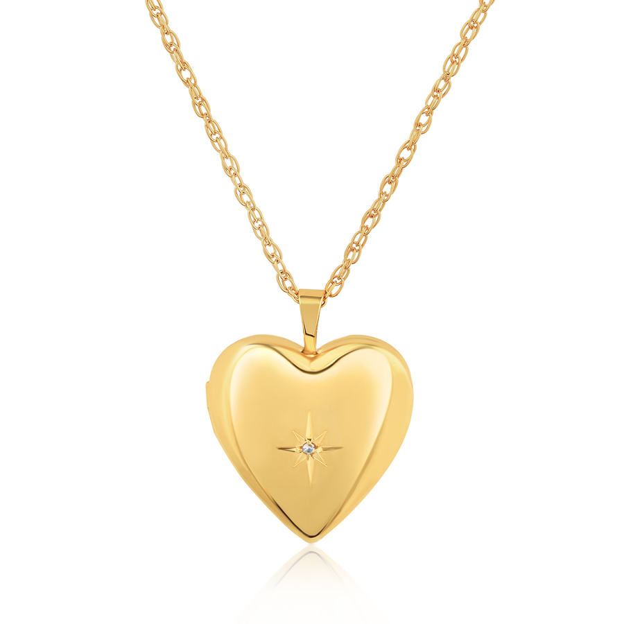 Augustine Heart Locket Pendant: 20" / 14k gold filled