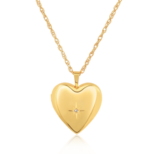 Load image into Gallery viewer, Augustine Heart Locket Pendant: 20" / 14k gold filled
