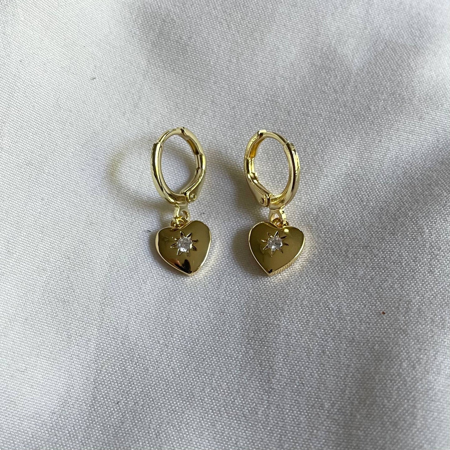All My  Love Mini Gold Heart Huggie Earrings