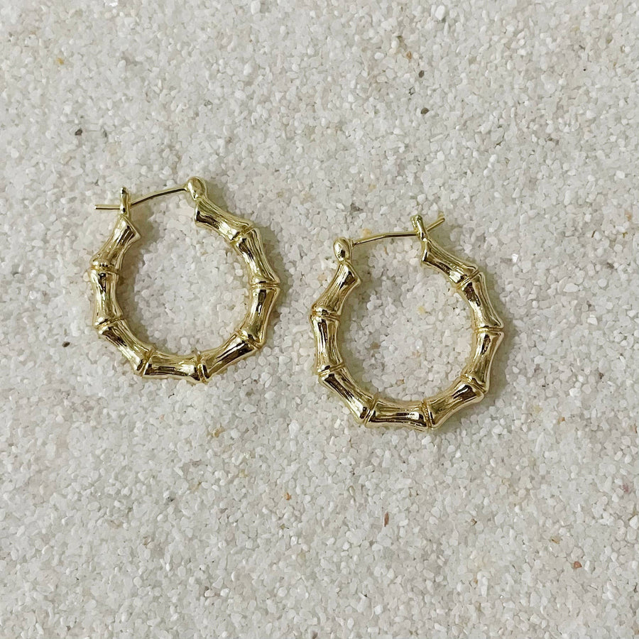 18k Gold Filled Bamboo Earrings