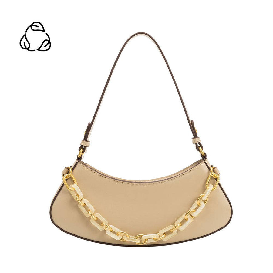 Gillian Recycled Vegan Shoulder Bag in Cream