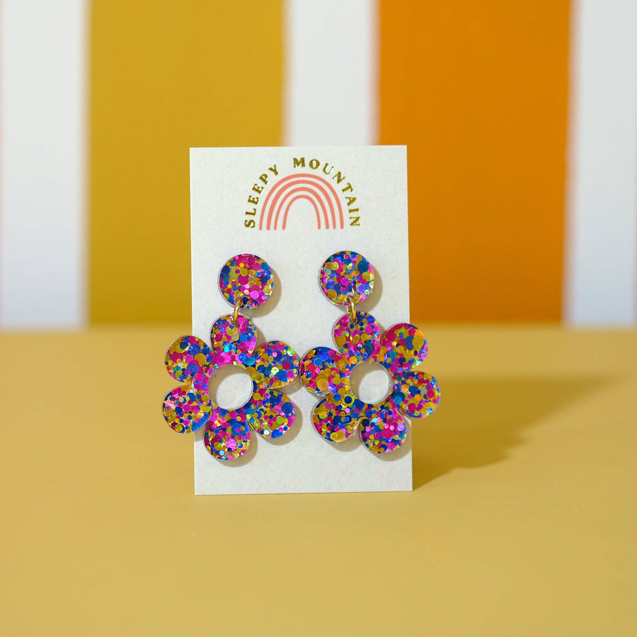 Confetti Daisy Dangle Earrings