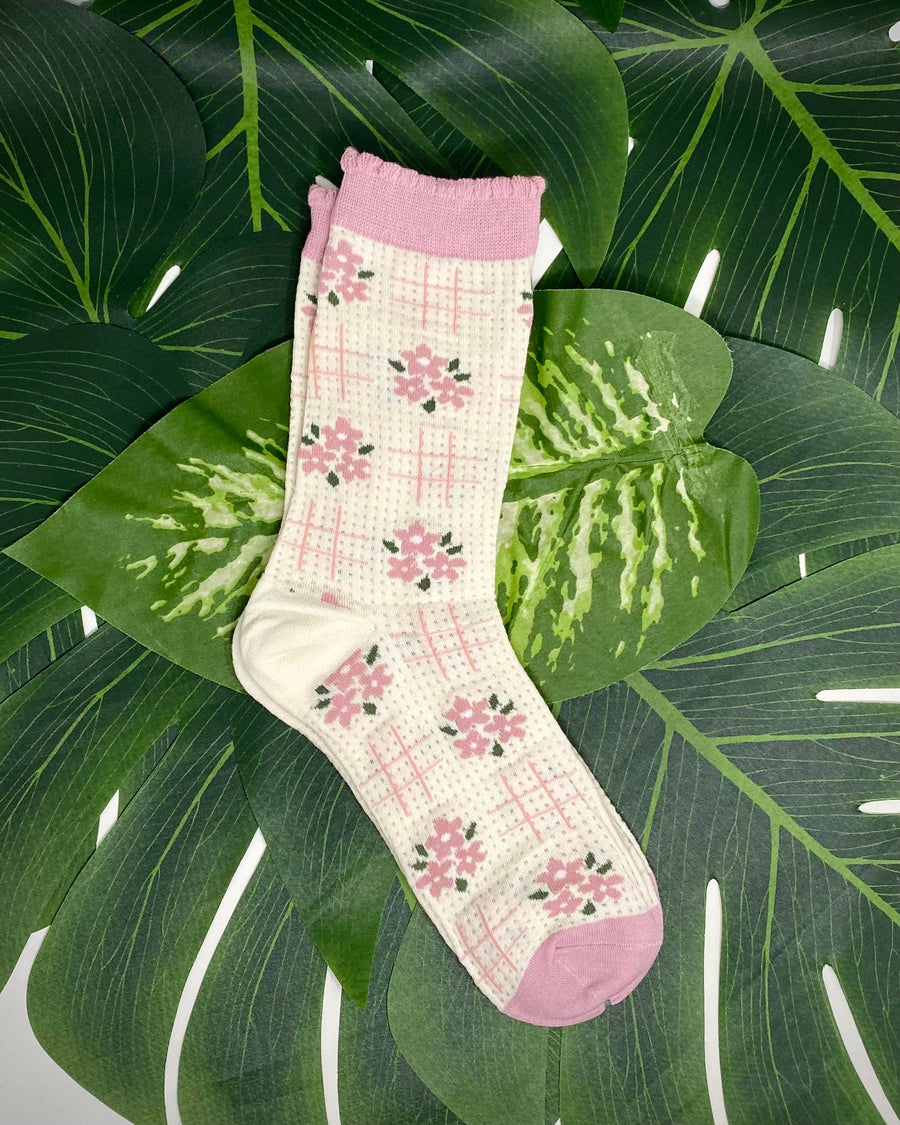 Tic Tock Floral Socks