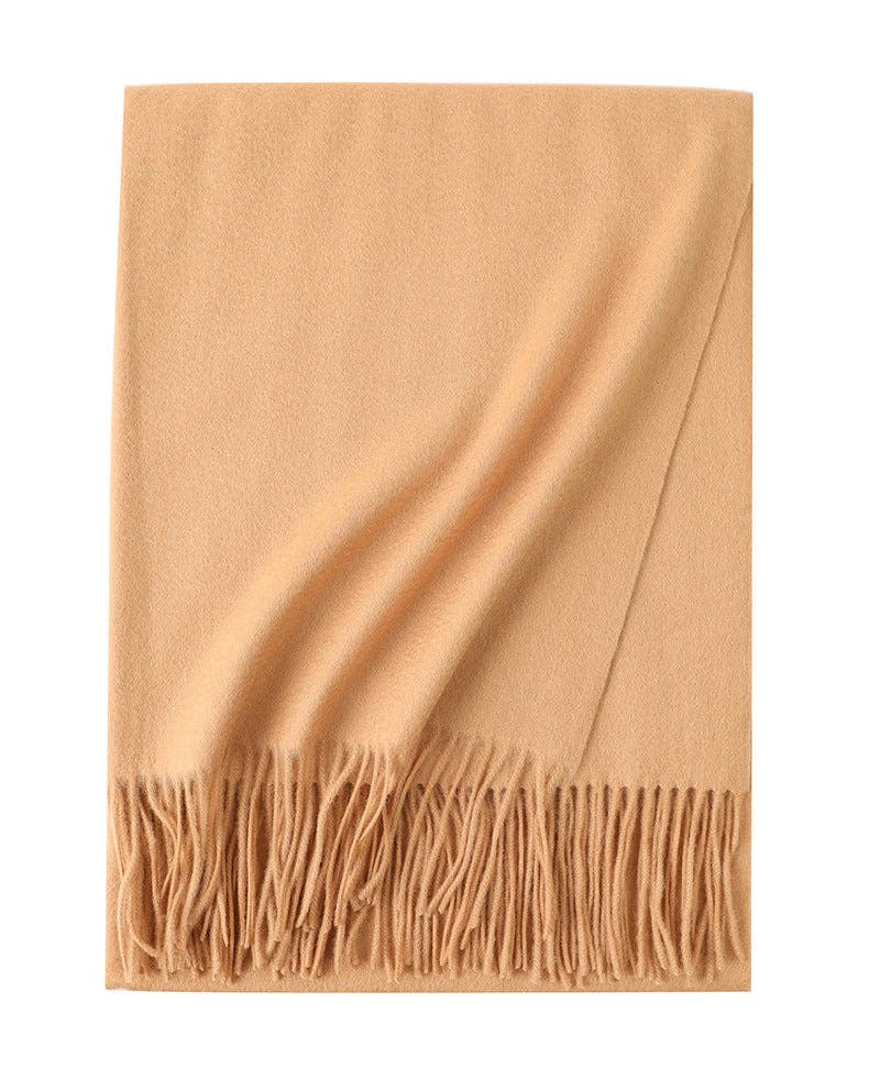 Oversized Cashmere Scarf: Camel