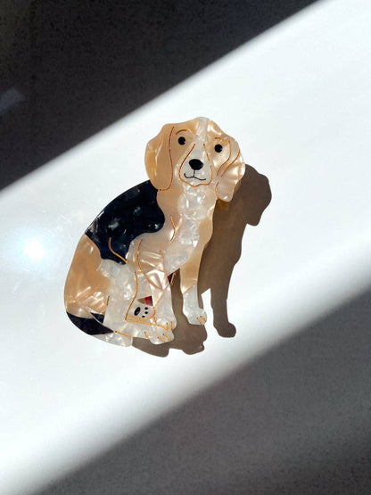 Hand-painted Beagle Dog Breed Claw Hair Clip | Eco-Friendly