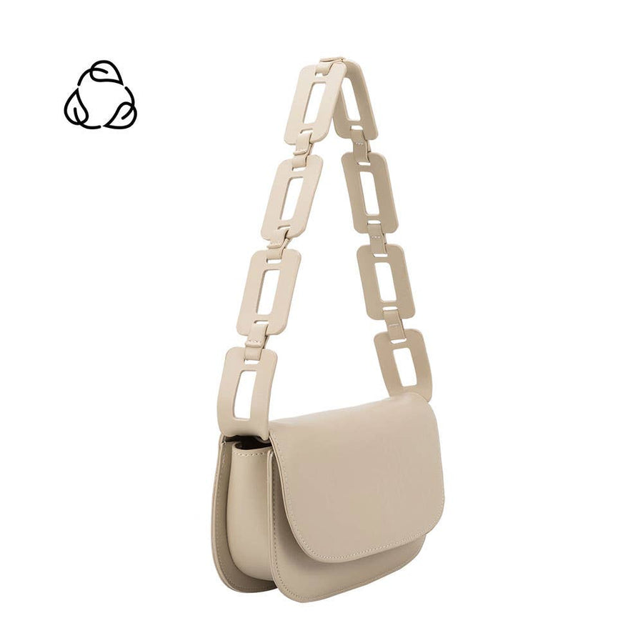 Inez Recycled Vegan Shoulder Bag in Bone