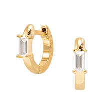 Load image into Gallery viewer, Archie Hoops: White Topaz