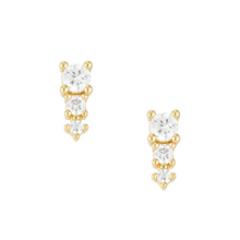 Load image into Gallery viewer, Rue Studs: White topaz / Pair