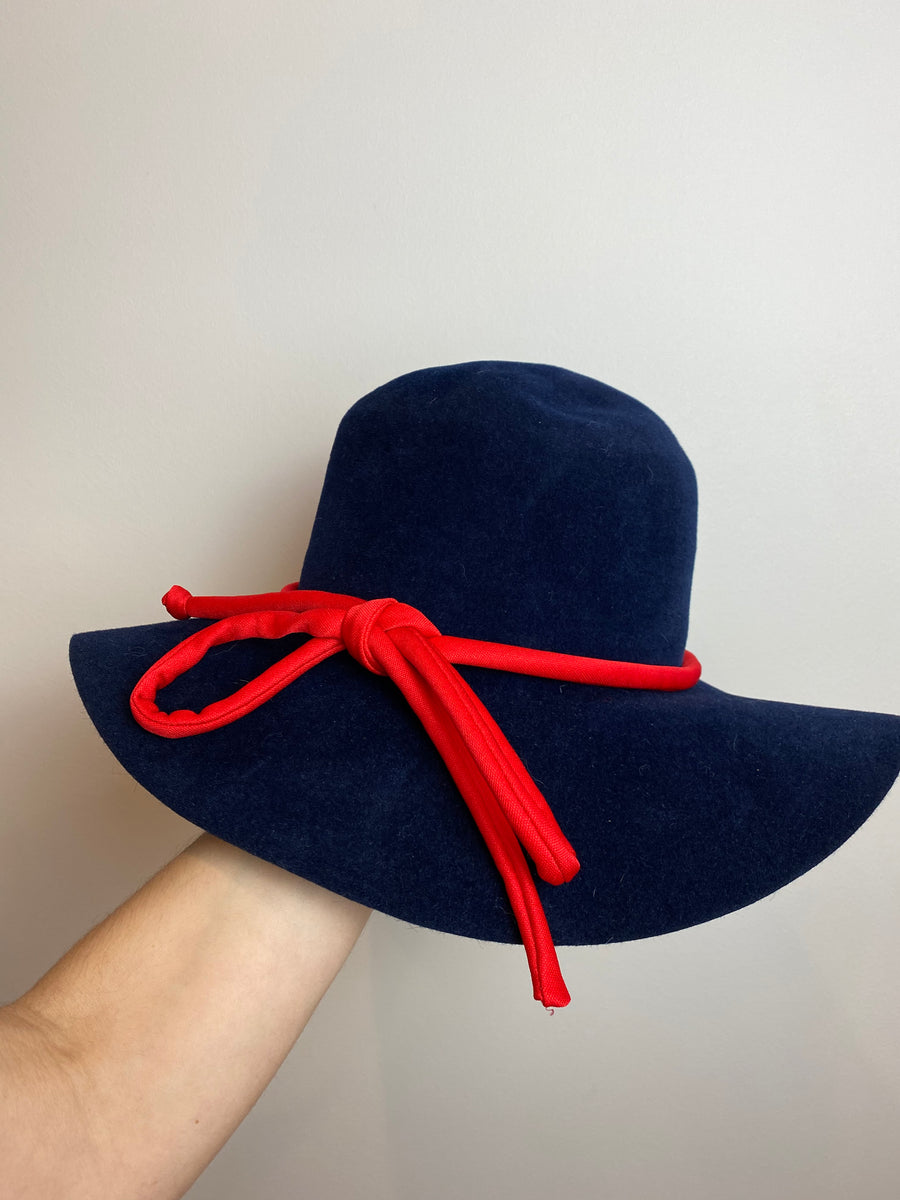 Navy Felt Hat by Macy's, 1970's