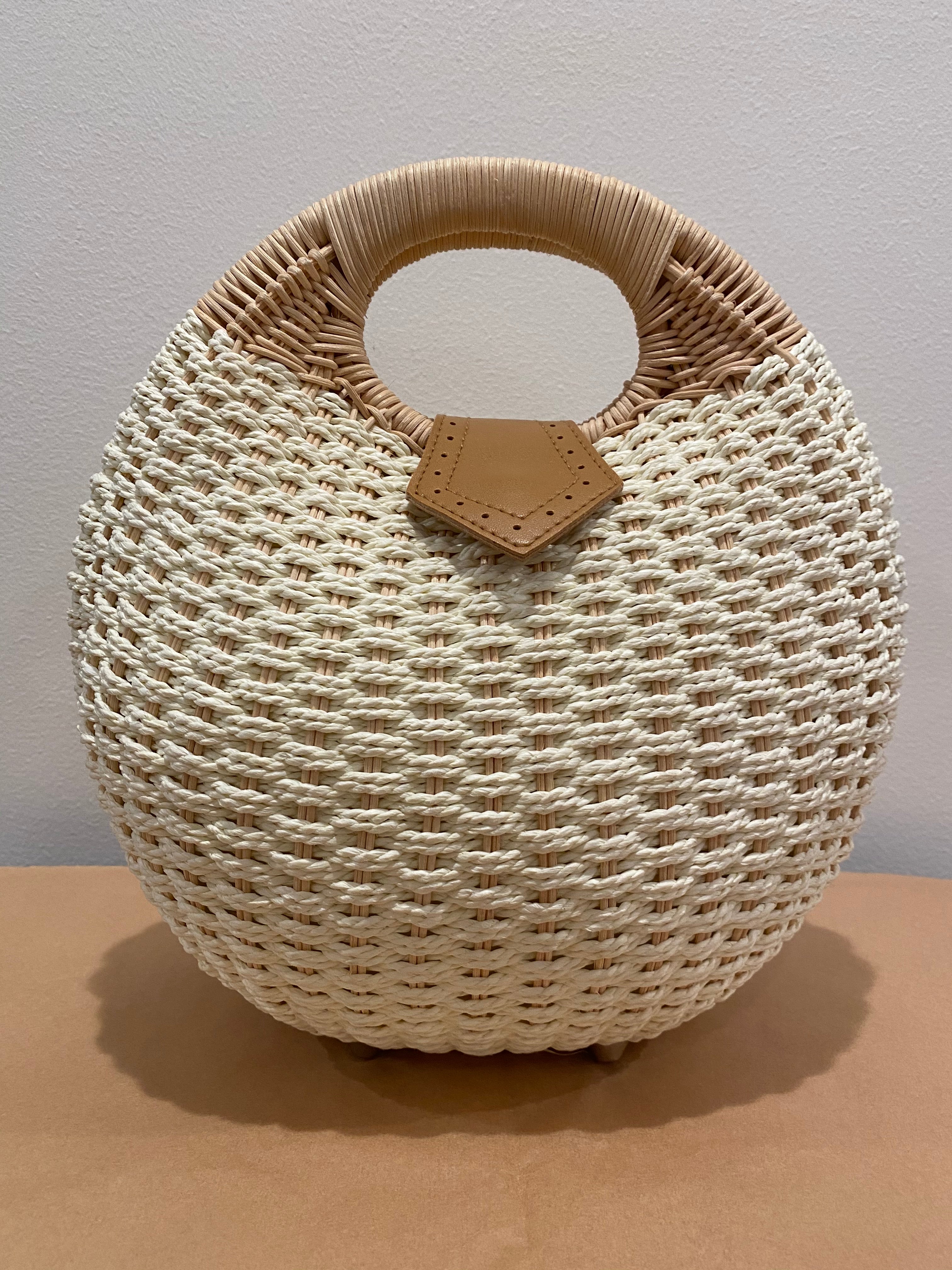 Round Wicker Bag, 1990's