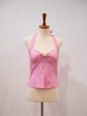 1980's Pink Sweetheart Halter Top