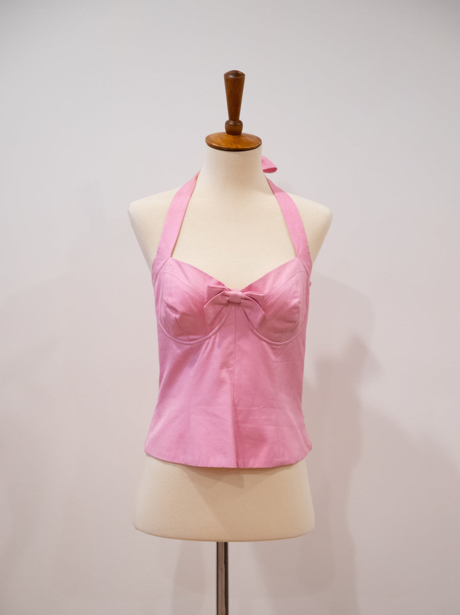 1980's Pink Sweetheart Halter Top