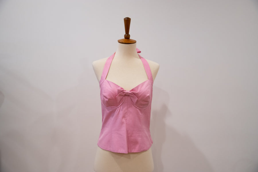 1980's Pink Sweetheart Halter Top