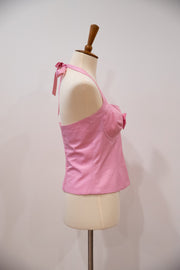 1980's Pink Sweetheart Halter Top