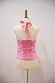 1980's Pink Sweetheart Halter Top