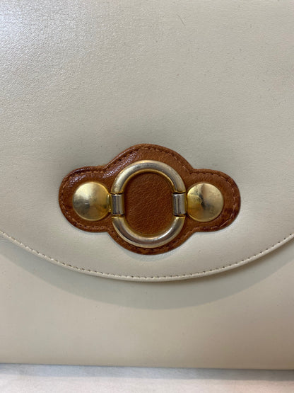 Tan and Brown Leather Structures Purse, 1980's