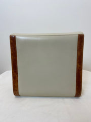 Tan and Brown Leather Structures Purse, 1980's