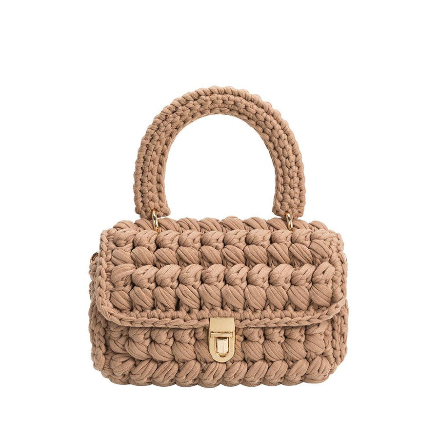 Avery Jersey Knit Crossbody Bag in Tan