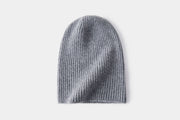 Grey Cashmere Wool Beanie: Grey