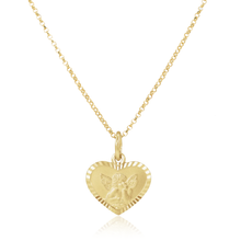 Load image into Gallery viewer, 14k Cherub Heart Pendant Necklace