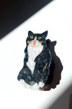 Load image into Gallery viewer, Hand-painted Tuxedo Cat Claw Hair Clip | Eco-Friendly