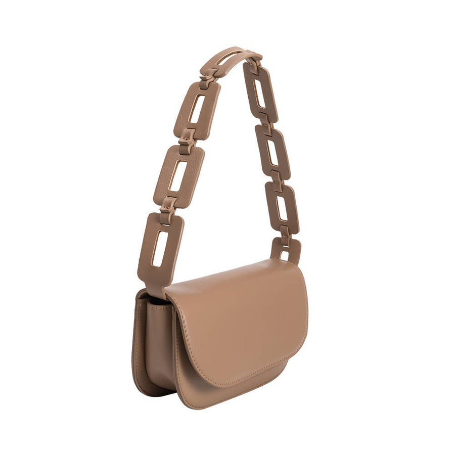 Inez Vegan Shoulder Bag in Taupe