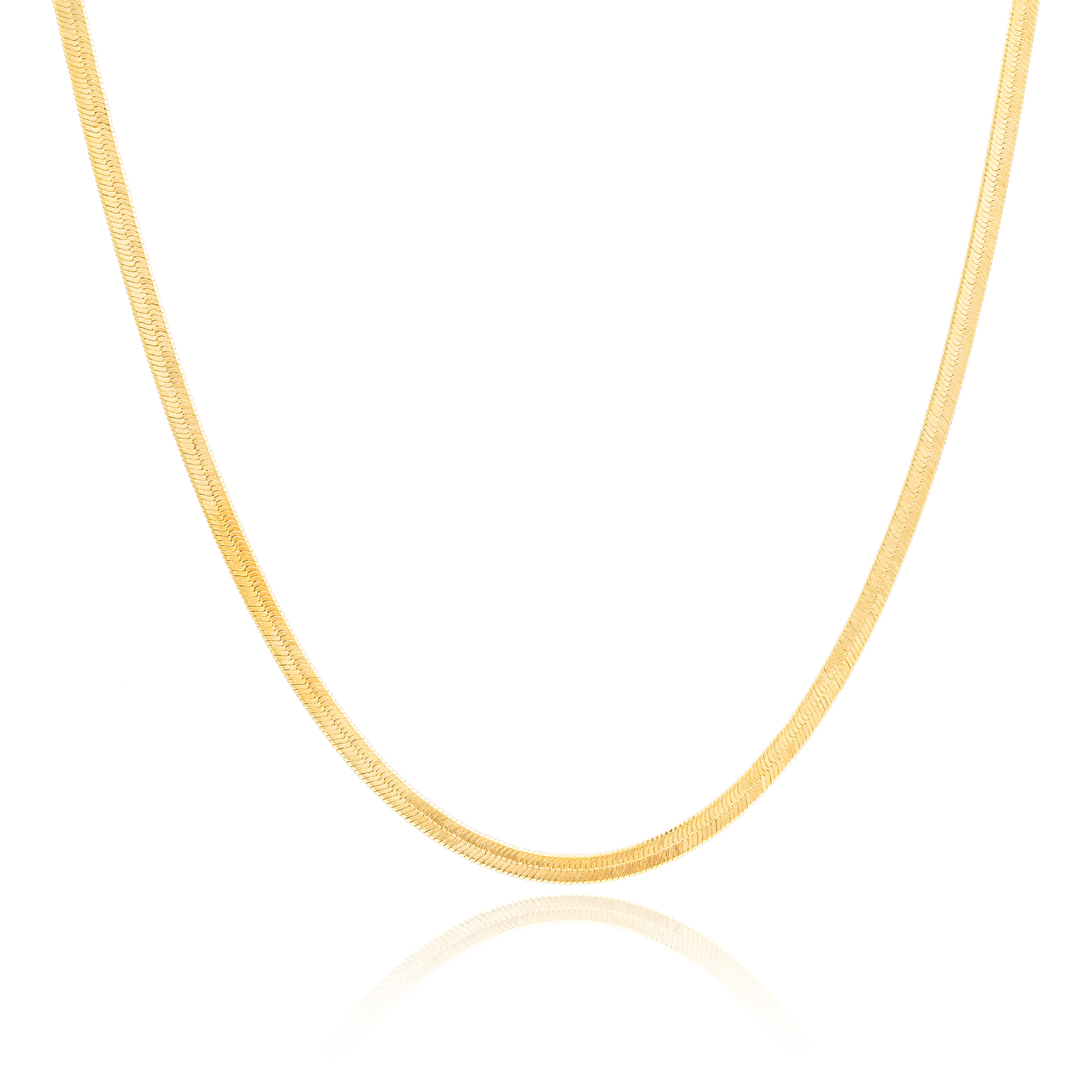 Florence Herringbone Necklace: Gold